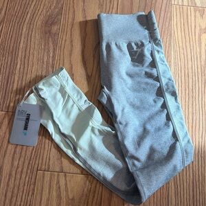 Gymshark Gray and Cream Leggings